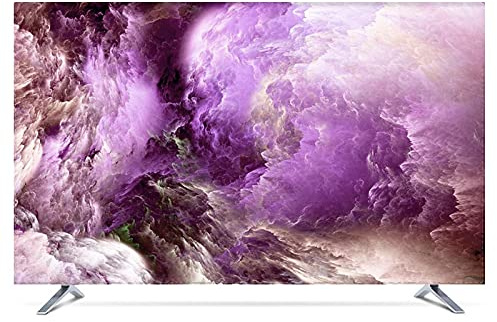 Custom 19 - 80 22 inch 75 inch Decorative Hood Cover for Screen TV PC Nebula Universe Waterproof Purple Blue Green Tv cover (Color : Purple, Specification : 70 inch)