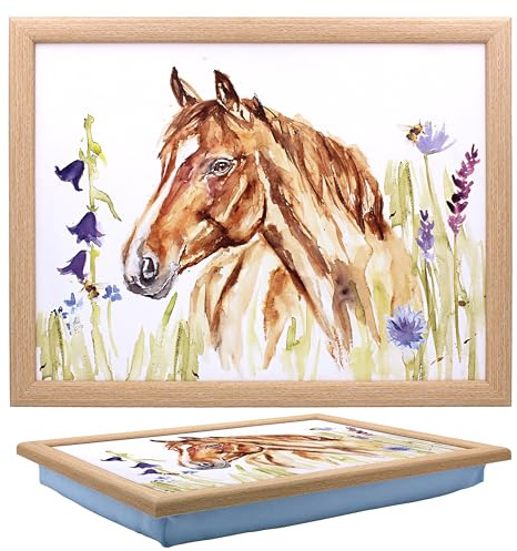 Horse Laptray with Cushioned Bean Bag Base | TV Dinner Tray | Lap desk| Equestrian Lover Gift Breakfast Table
