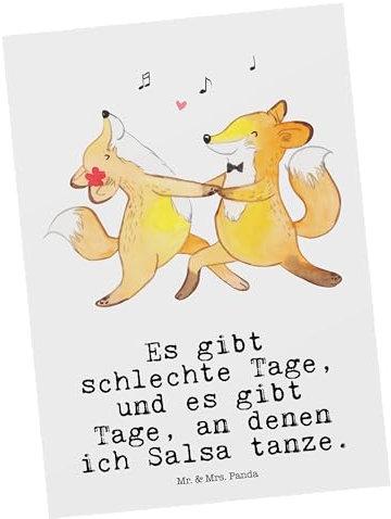 Mr. & Mrs. Panda Postkarte Füchse Salsa tanzen - Geschenk, Einladung Geburtstag, Sportler, Einladungskarten Geburtstag, Tanzschule, Sportart, Gewinn,