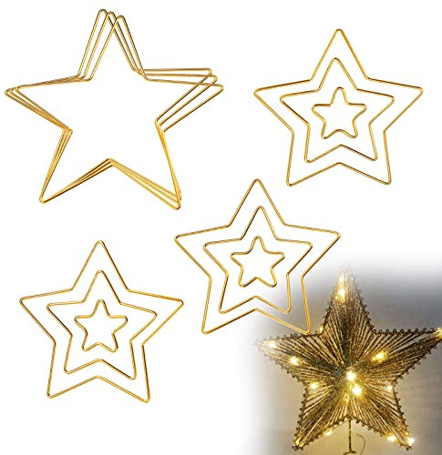 12 Stück Pentagramm Traumfänger aus Metall, Makramee-Ringe, Traumfänger-Set für DIY Basteln, Zuhause Wandbehang Kranz