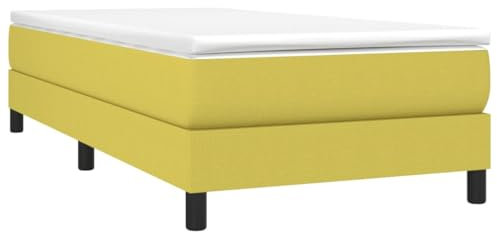 vidaXL Bettgestell, Polsterbett Bett für Schlafzimmer, Bettrahmen mit Lattenrost, Schlafzimmerbett Einzelbett, Grün 80x200cm Stoff