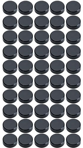 Qualsen Calamite Frigorifero, 50 Pezzi Calamite Potenti, Magneti Frigo, Calamite Piccole Colorate, Carino Tonde Magnete, Calamite per Lavagna Magnetica, per Frigo, Lavagne, Calendari (Nero)