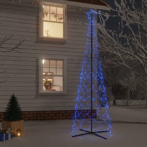 Tidyard LED Weihnachtsbaum, Weihnachtsbaum LED Lichterkette, Christbaumbeleuchtung, LED Weihnachten Lichterkette Außen, Weihnachtsbeleuchtung Lichternetz, Kegelform Blau 500 LEDs 100x300 cm