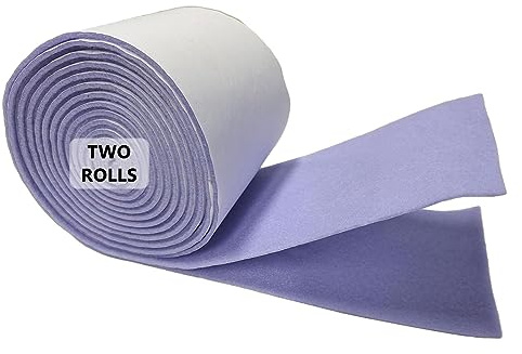 Jtnohx Self Adhesive Felt, 1.4mm Thick Sticky Felt Fabric, Sticky Rolls with Adhesive Backing, 10cmx2.5m 2 Pcs Fabric Tape for Crafts, Picture Frame, Furniture (Mauve)