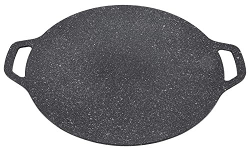 Parrilla coreana para barbacoa, parrilla antiadherente Circular Material de aluminio de alta conductividad térmica Aspecto brillante para estufas tanto para el hogar como para exteriores(13in)
