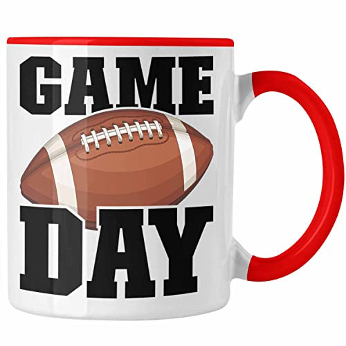 Trendation - American Football Tasse Geschenk Football-Spieler Geschenkidee Game Day (Rot)