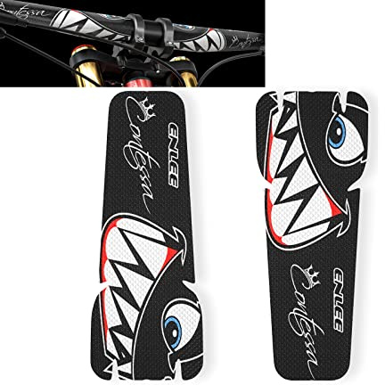 ENLEEIN Paar Mountainbike-Aufkleber, Fahrradrahmenschutz für Fahrradkurbeln/Fahrradlenker (Für Lenker/Schwarz)