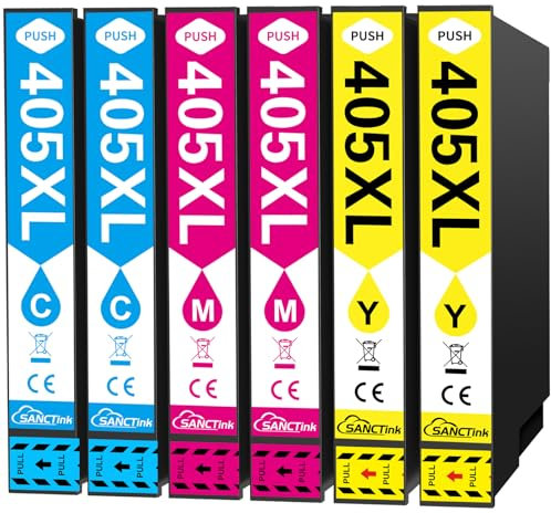 405 405XL Druckerpatronen für Epson WF-3820DWF 4830DWF 7830DTWF - Kompatibel Tintenpatronen mit Epson WF-3825DWF WF-4825DWF WF-4820DTWF WF-7835DTWF WF-7840DTWF, 2C2M2Y