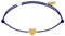 LES POULETTES BIJOUX - Bracelet Lien Plaqué Or Mini Coeur - Bleu Navy