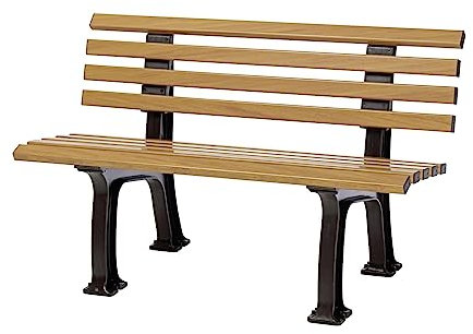 PROREGAL Gartenbank Antigua | 2-Sitzer | Holzoptik | HxBxT 74x120x54cm | Witterungs- & UV-beständiger Kunststoff | Parkbank Sitzbank Außenbereich Garten Balkon Terrasse