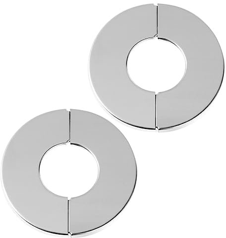 Housoutil 2st Dekorative Abdeckung Aus Edelstahl Duschflanschabdeckung Sanitär-abdeckplatten Abdeckplatte Für Wasserleitungen Rohrabdeckung Mit Geteiltem Flansch Loch Rostfreier Stahl Folio