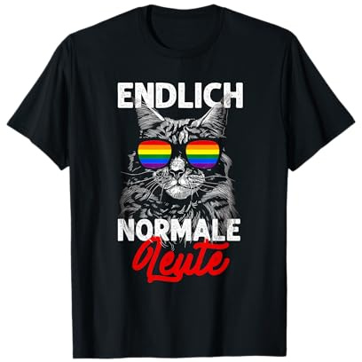 Endlich Normale Leute LGBTQ Gay Lesbisch Queer Herren Damen T-Shirt