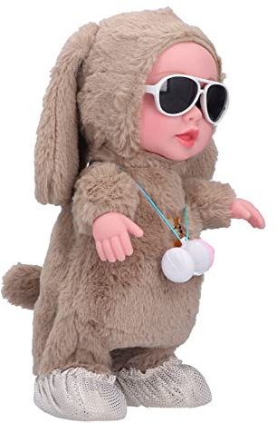Keenso Muñeca de bebé con Música, Muñeca de bebé Que Canta, Baila, Camina y Habla, Loro, Regalo para Niños (Muñeca Botella Marrón (Bolsa))