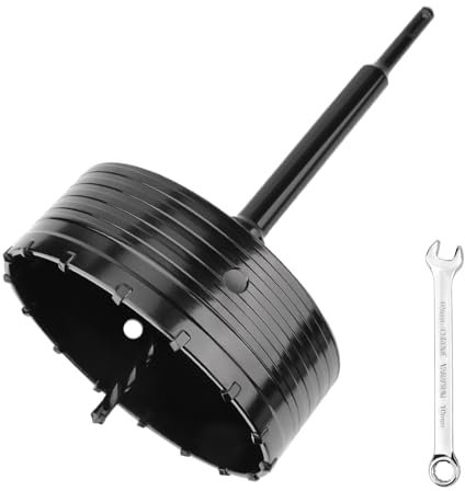 hsawbit 152mm Concrete Hole Cutter Core Drill Bit with 220mm SDS Plus Shank Connecting Rod, Masonry Hole Saw Tungsten Carbide Teeth for Concrete Cement Brick Wall Stone