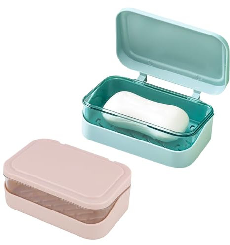 2 Stück Seifenschale für die Dusche, Seifenschale mit Abtropfschale, Double Layer Draining Seifenablage, Premium Seifenbehälter für zu Hause oder auf Travel die Badezimmerküche