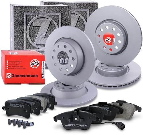 ZIMMERMANN Bremsenset inkl. Bremsscheiben Coat Z vorne Ø 312 mm voll + hinten Ø 282 mm und Bremsbeläge vorne + hinten Kompatibel mit AUDI Q3 (8UB, 8UG), SEAT ALHAMBRA (710, 711), VW SHARAN, TIGUAN