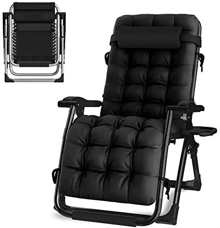 Sunloungers Oversized Zero Gravity Chair Recliners, Extra Width Padded Lounge Chairs for Indoor and Outdoor, Ergonomic Patio Recliner Folding Reclining Chair