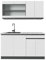 Vicco Singleküche R-Line, Küchenzeile Single, Weiß/Anthrazit, 140 cm, AP Marmor