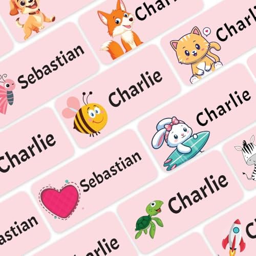 Papa Prints Pack of 50 Iron on School Labels for Clothes (30 x 13 mm) Personalised Name Tags for Clothes Kids Iron on Name Labels for Clothes Kids