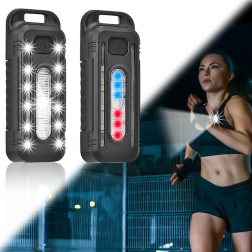 2 Stück LED Clip Lampe, 5 Lichtmodi Clip Stirnlampe, Wasserdicht Clip Kopflampe, Clip Stirnlampe Led Wiederaufladbar, Klein Clip Lampe, Clip-Licht Led für Joggen, Angeln, Campen(Schwarz)
