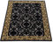 Belle Arti Luxus 3D Teppich Wohnzimmer Schlafzimmer Esszimmer Farashe in Schwarz Gold mit Bordüre - Kurzflor rutschfest Seidenglanz 3D-Effekt 100% Viskose - schwarz, 67x105 cm