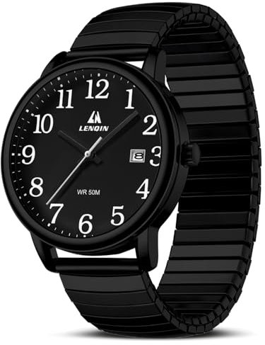 Herrenuhren Uhren Herren Analog Quarzuhr Wasserdicht Herrenarmbanduhren Easy Reader 38 mm Erweiterungsband Mode Business Uhr mit Datumsanzeige