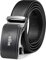 BOSSARON Gürtel Herren Ledergürtel Ratsche Automatikschließe Business Gürtel 35mm Breit Schwarz Verbessertes Material (YYD1-Schwarz)