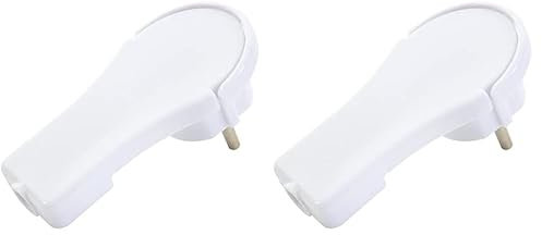 Fiche Male 16A + Terre Extra Plate Blanche (Lot de 2)