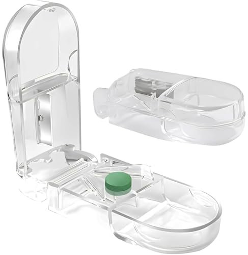 MEXRUMI Divisorio Per Compresse Grandi E Piccole Per Compresse, Vitamine E Medicinali Divisorio Per Medicinali Con Scomparto, Divide Esattamente Le Pillole (Bianco)