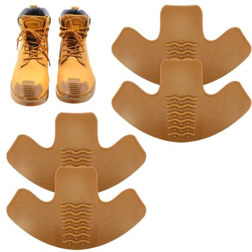 Bencailor Boot Toe Protectors 4 Pcs Boot Guards Work Protector Work Toe Cover for Boots Camping Climbing Guards(Brown)