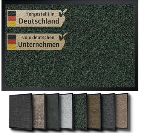 EMPA® Hochwertige Fußmatte, Made in Germany, 40x60cm, Moosgrün, für Innen & Außen, robust - waschbar - umweltfreundlich, flach & wasserdicht,