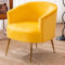 Modern Gepolstert Samt Sessel mit,moderner gemütlicher Loungesessel mit goldenen Beinen Lesesessel bequem für Wohnzimmer Schlafzimmer,Gelb