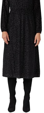 s.Oliver Damen 2172658 Midi Samtkleid Langarm