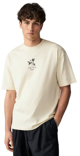 NEXT Herren Lockere Passform T-Shirt aus schwerem Stoff mit Grafik