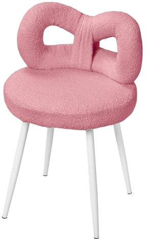 kamulouk Schminktisch Stuhl, Stuhl Schminktisch MIT Bowknot Rückenlehne Wohnzimmer Frauuen, Schminkstuhl für Wohnzimmer und Schlafzimmer (Rot)