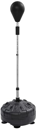 Boxsack Stehend, Punchingball mit Ständer, Höhenverstellbar 120–160 cm, 90° Rückprall, 6 Saugnäpfe, Boxen Sport, für Profis, Teenager und Anfänger