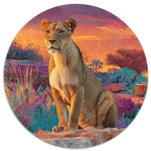 Colorful Desert Oasis Lioness,1000pcs (67.5x67.5cm),DIY-Puzzle Für Erwachsene
