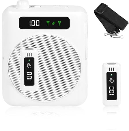 Kozyone Voice Amplifier Wireless Microphone for Teachers, Bluetooth Portable Voice Amplifier with Magnetic Lavalier, 2 Mics for Classroom, Speeches, Yoga, Outdoor