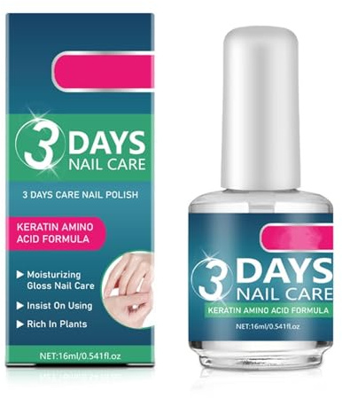 Keratin & Klares Nagellack |16 ML | Konzentrierter Nägel-Conditioner | Nagelhärter Repair Fingernägel Stärken für stärkere und gesündere Nägel | Stärkere Nägel | Einfache Anwendung (Weiß)