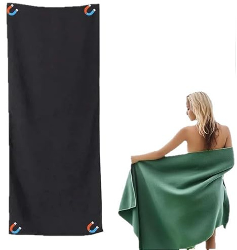 PUXZYAX Serviette de bain, serviette, microfibre magnétique, de sauna, de douche, douce extra-large idéale pour les aventures en plein air, Noir, 190 * 76