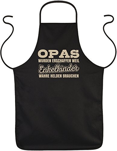 Tini - Shirts Schürze Opa - Sprüche Koch-Schürze Großvater : Opas wurden erschaffen weil Enkelkinder … - Geschenk Grillschürze Geburtstag Opa