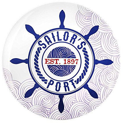 Zak Designs 6764-0843 Hipster Neptune Salatteller, Kunststoff, Matrosenrad