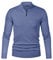 iClosam Mens Zip Jumper Soft Cotton Knitted Sweater Ribbed Long Sleeves Classic Solid Colors for Autumn Winter Blue