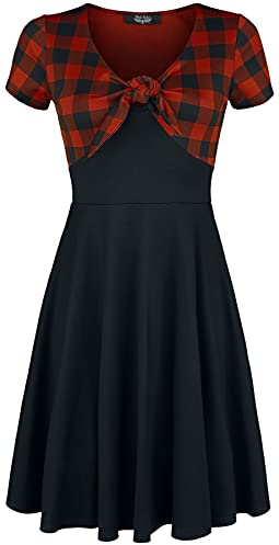 Rock Rebel by EMP Femme Robe Noire avec Motif à Carreaux XXL