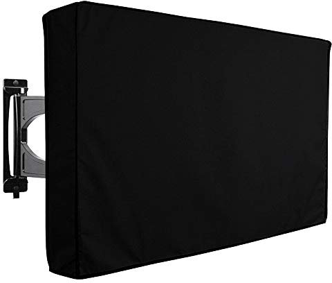 Outdoor TV Cover Mayhour Heavy duty Waterproof TV Cover Box Black with Bottom Seal Heat Resistant Weatherproof Dustproof Anti UV Durable Outside Television Protector (30-32in)