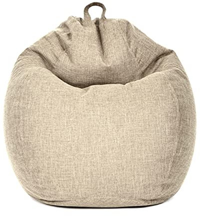 Green Bean© Square XXL Indoor Bezug aus Leinen 80x90 cm - ohne Füllung - Sitzsackhülle, Sitzsackbezug - kuschelig, weich, robust - waschbar, mit Extra-Innensack zum Umfüllen - Sand