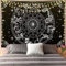 Arawat Wandteppich Sternbild Wandtuch Schwarz Weiß Wandbehang Tuch Tapisserie Gothic Wandtuch Schwarz und Weiß Wanddecke Sonne Deko Tipp Wanddeko für Schlafzimmer Wohnzimmer Wohnheim(130x150cm)