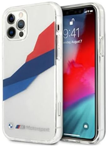 BMW BMHCP12LSKTGT Hülle für iPhone 12 Pro Max 6,7 transparent Motorsport Tricolor, Schwarz