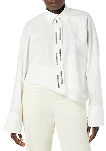 maison blanche Camisa Recortada con Botones, Blanco, 4