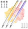 Stylus Pens for Touch Screens, 2 in 1 High Precision Universal Stylus Pen for iPad Compatible with Apple, iPhone, iPad, Android, Samsung Tablets, Phones, 3 Pack-Pink, Purple, Yellow